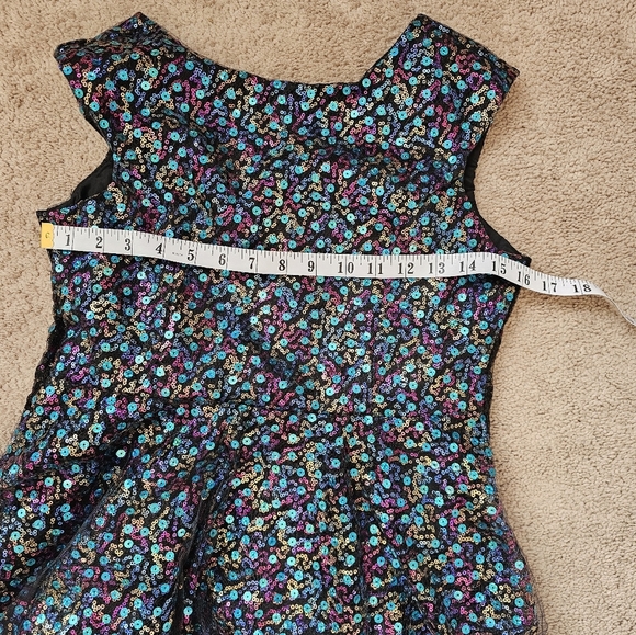Sparkling Multicolor Kids Dress 16 un deux trois sequins vintage - Picture 4 of 4